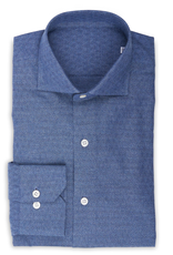 Woven Diamond Chambray Shirt in Blue