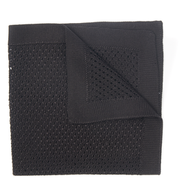 Silk Knit Pocket Square, Black