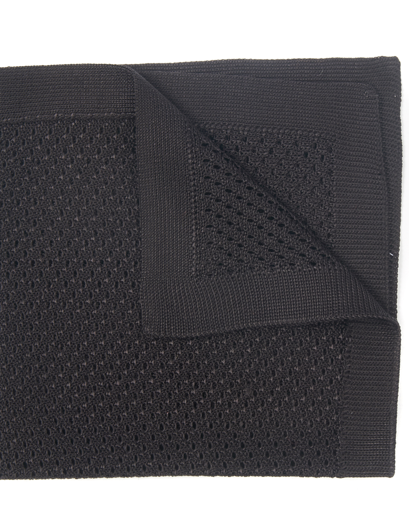 Silk Knit Pocket Square, Black