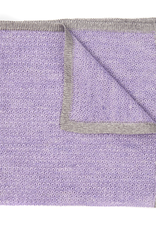 Knit Pocket Square with Border, Lilac & Gray