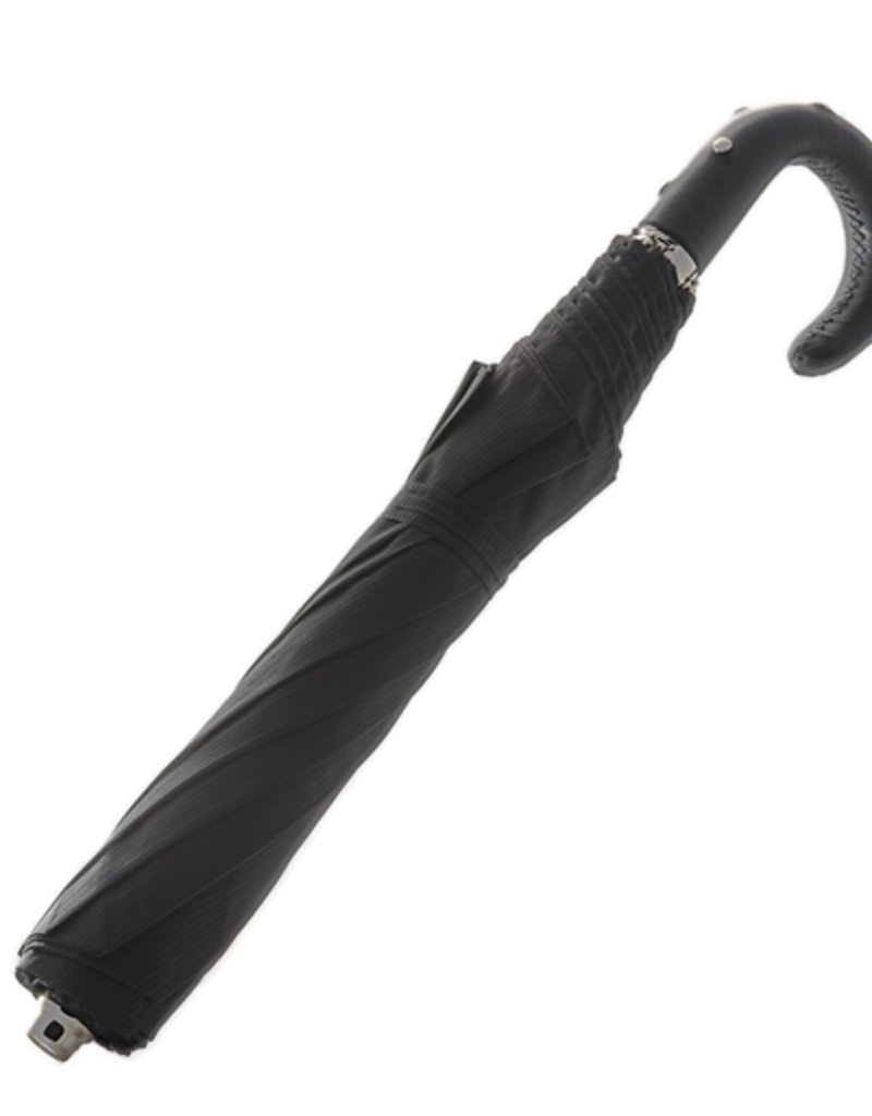 Black Compact Umbrella with Studded Handle