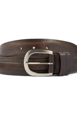 Leather Belt with textured stripe