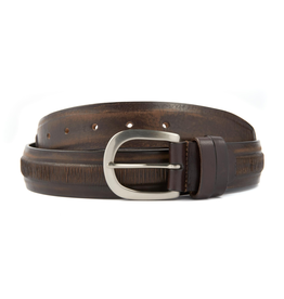 Textured Leather Belt - Brown