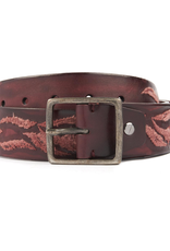 Embroidered Hand-dyed Vacchetta Leather Belt
