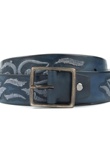 Embroidered Hand-dyed Vacchetta Leather Belt