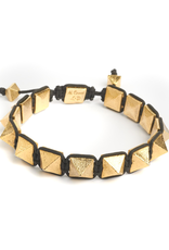 Pyramids on macula cord with adjustable closure bracelet