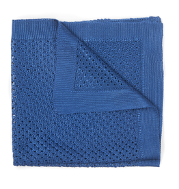 Silk Knit Pocket Square, Blue