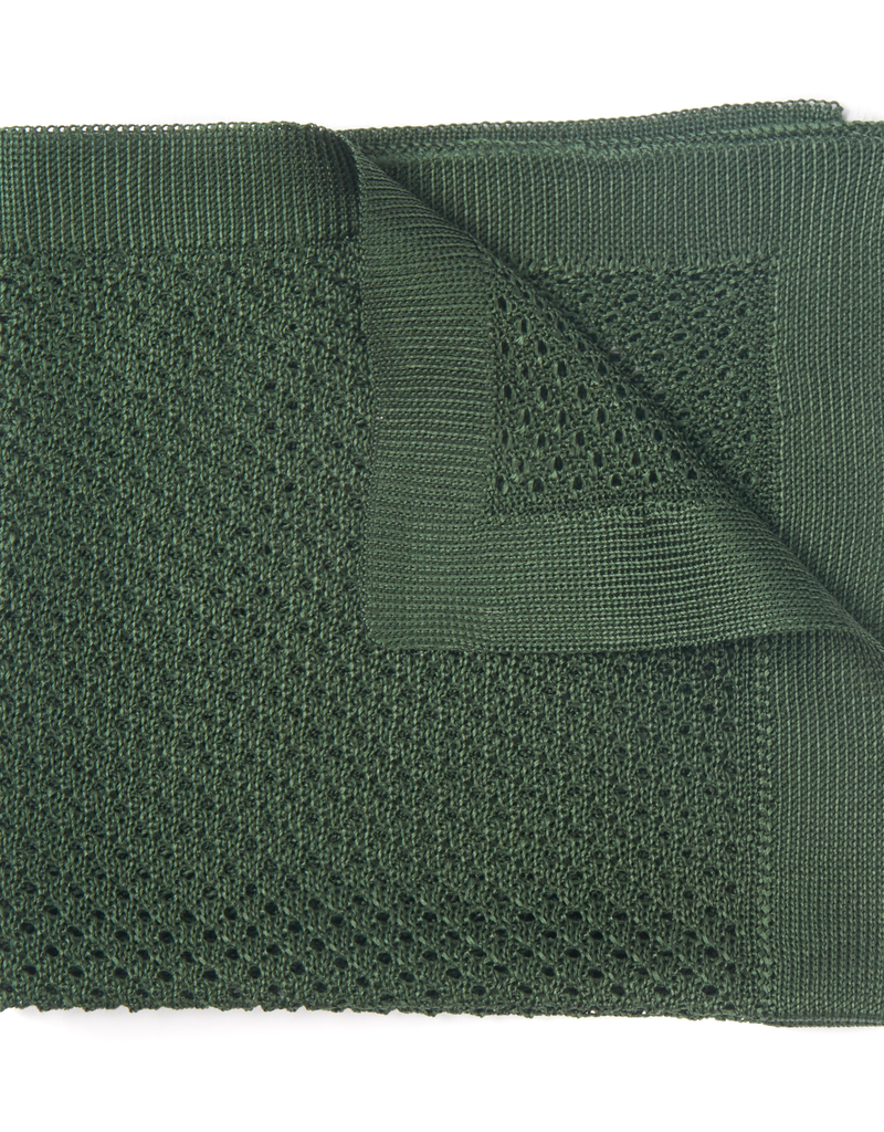 Silk Knit Pocket Square, Green
