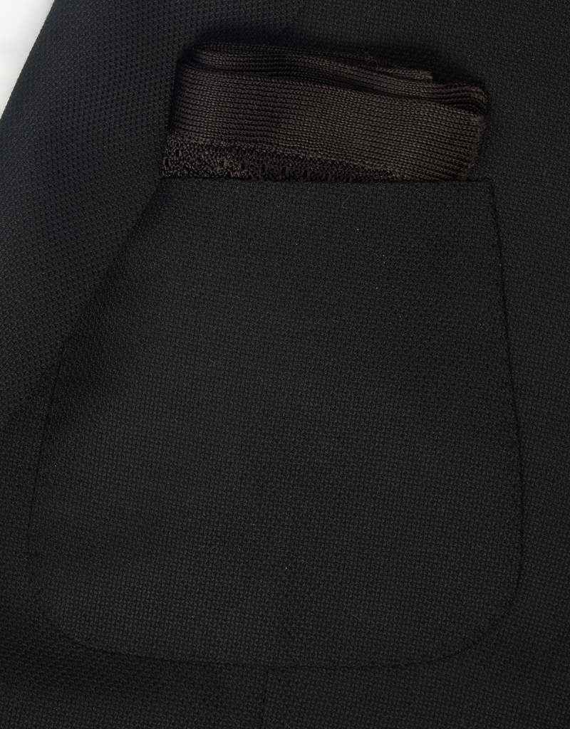 Silk Knit Pocket Square, Black