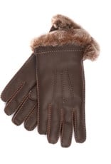 Leather Glove w/ Rabbit Lining and Contrast Stiching