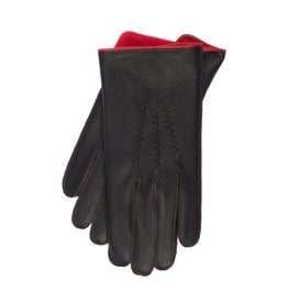 Leather Gloves, Contrast Welt, Stitch & Cashmere Lining