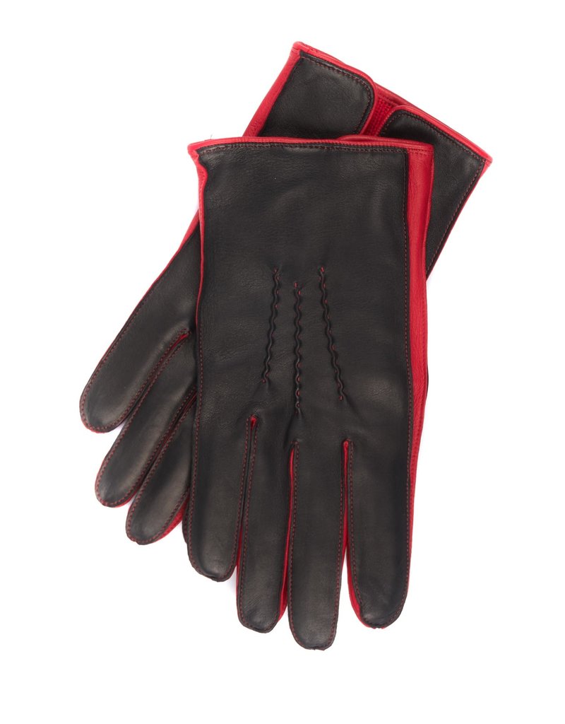 Leather Gloves, Contrast Side Walls & Cashmere Lining