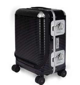 Polycarbonate Carry-on  Spinner Suitcase, Black Zip