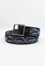 Embroidered Hand-dyed Vacchetta Leather Belt