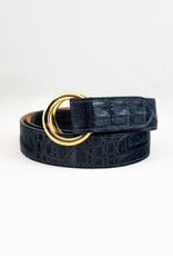 Matte Caiman Crocodile Belt, O-ring buckle