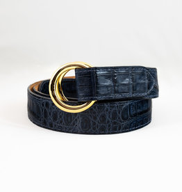 Crocodile O-ring Belt - Navy