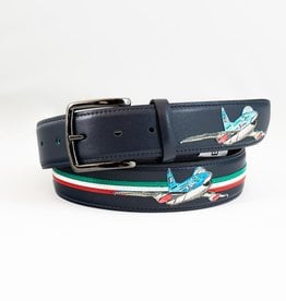 Tricolor Airplane Leather Belt