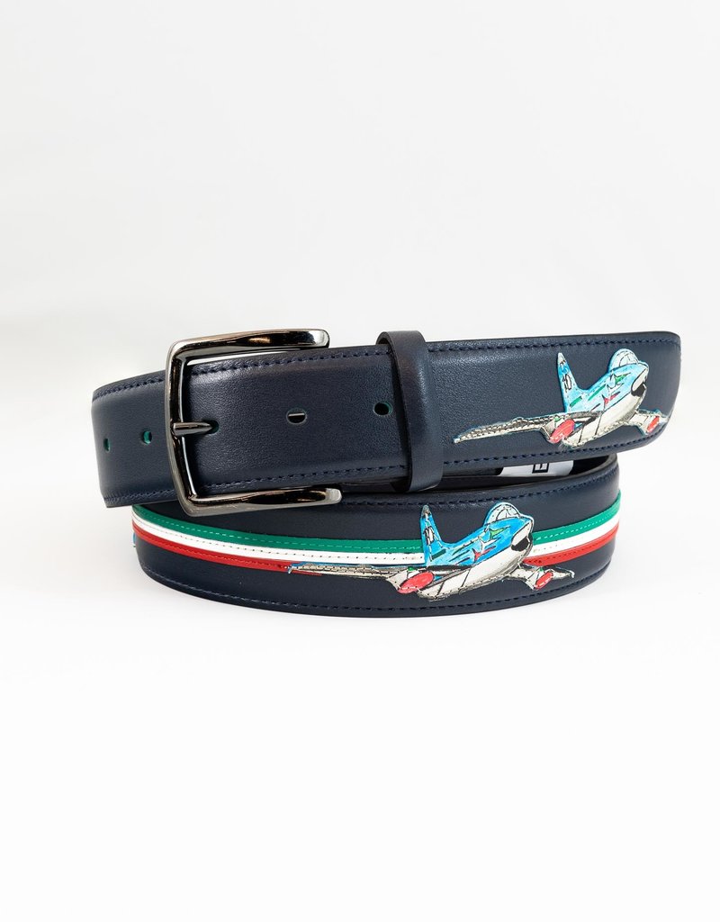 Tricolore Airplane Leather Belt