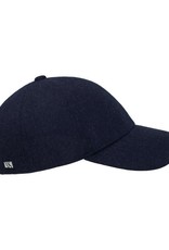 Navy Blue Flannel Wool Cap