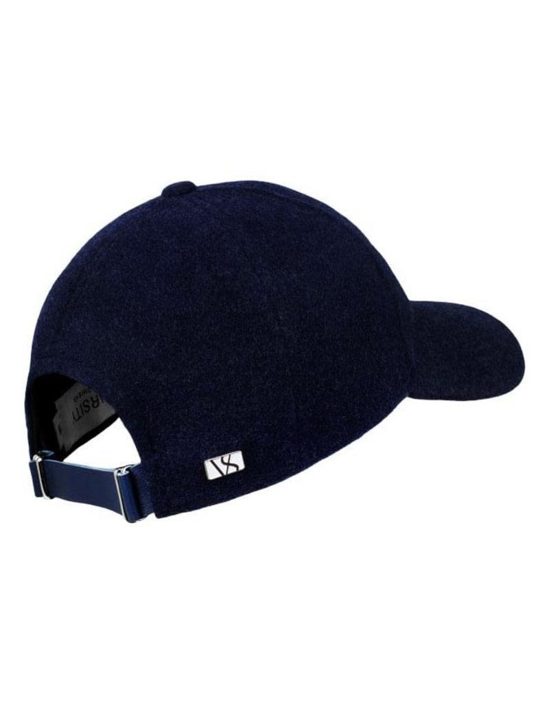 Navy Blue Flannel Wool Cap