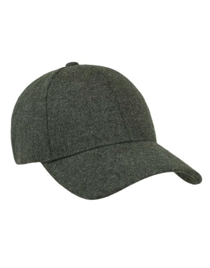 Olive Green Flannel Wool Cap