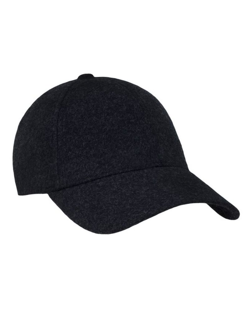 Dark Charcoal Gray Flannel Wool Cap