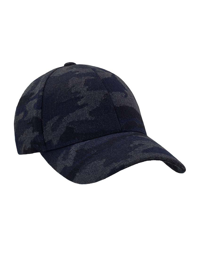 Gray and Navy Camo Wool baseball cap