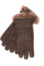 Leather Glove w/ Rabbit Lining and Contrast Stiching