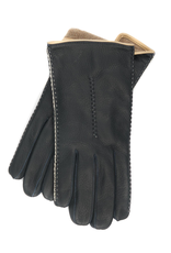 Deerskin Leather Bi-color gloves w/ Cashmere Lining
