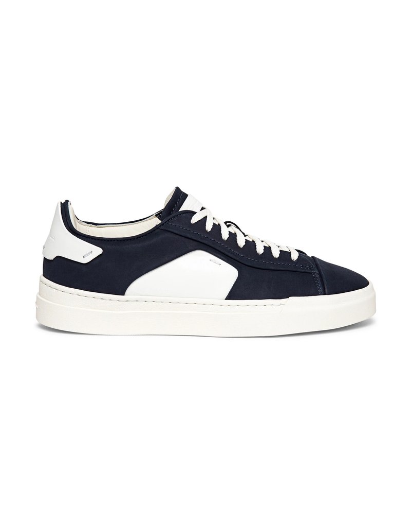 Santoni nubuck leather sneakers, Dark Navy Blue