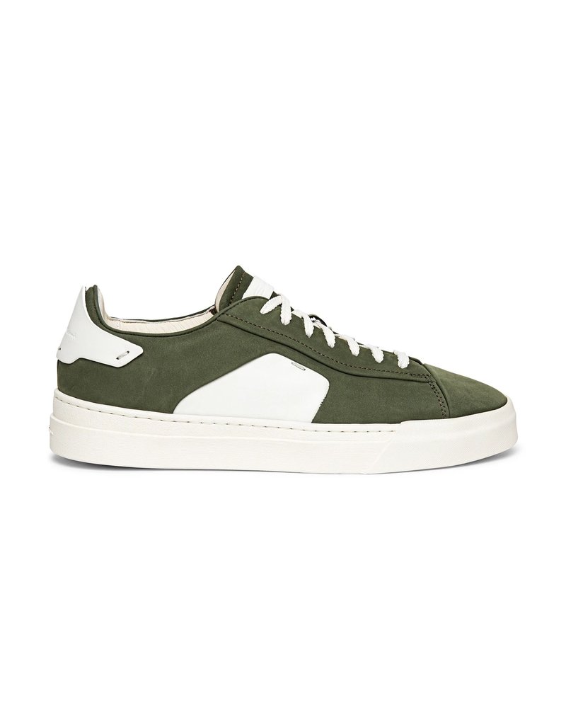 Santoni nubuck leather sneakers, Olive Green