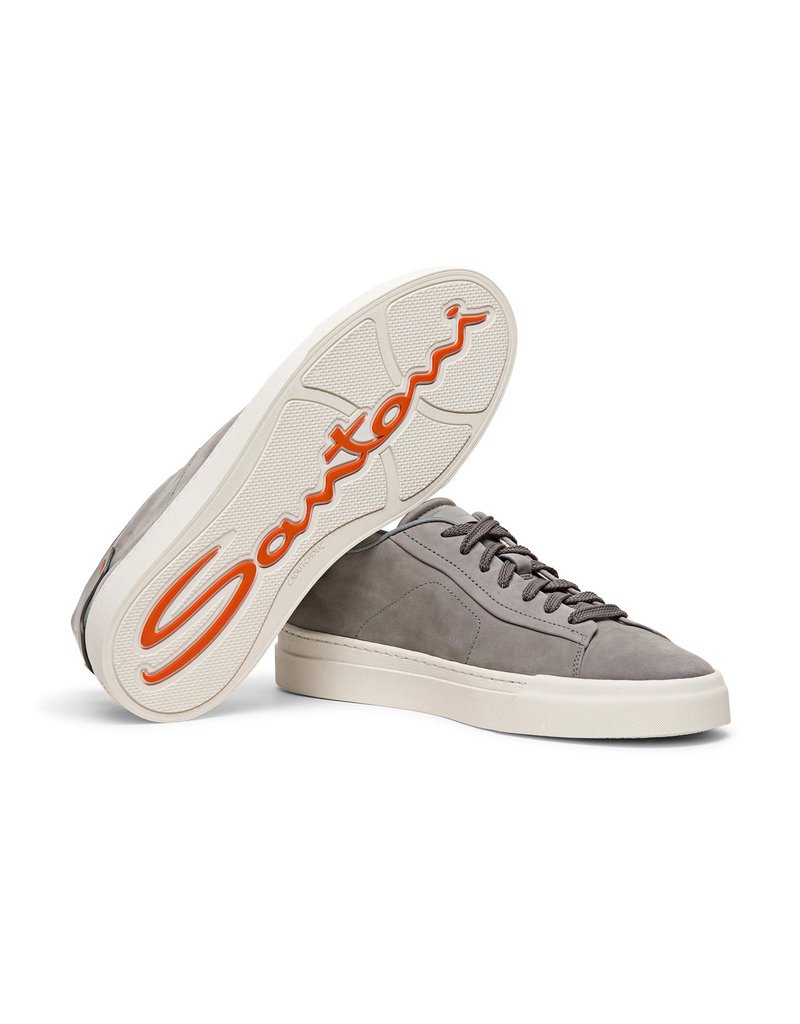 Santoni nubuck leather sneakers, Light gray