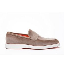 Santoni Suede Loafers Tan