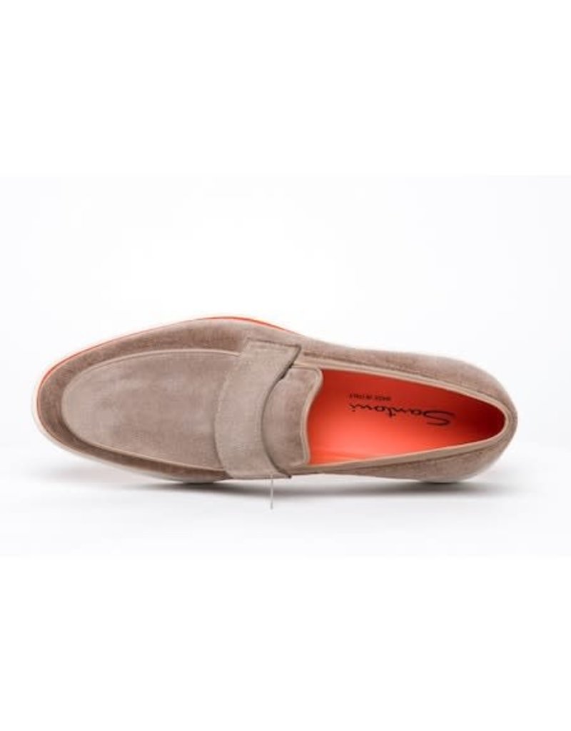 Santoni Suede Loafers Tan