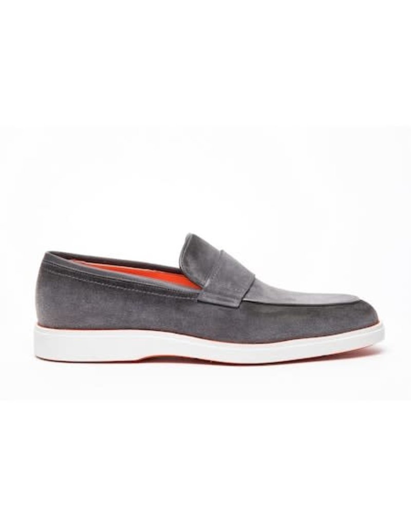 Santoni Suede Loafers Gray