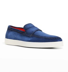 Santoni Blue Suede Loafers