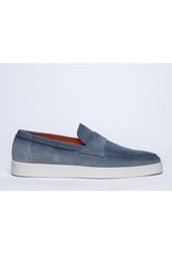 Santoni Suede Loafers Light Blue