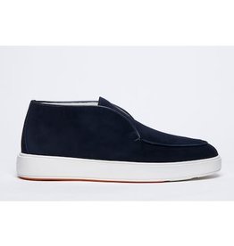 Santoni Suede Boots, Navy Blue