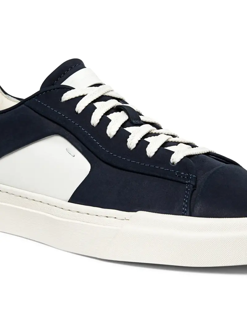 Santoni nubuck leather sneakers, Dark Navy Blue