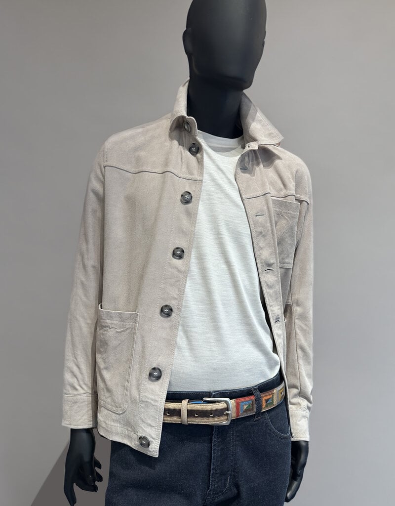 Suede Unlined Short Jacket Stone