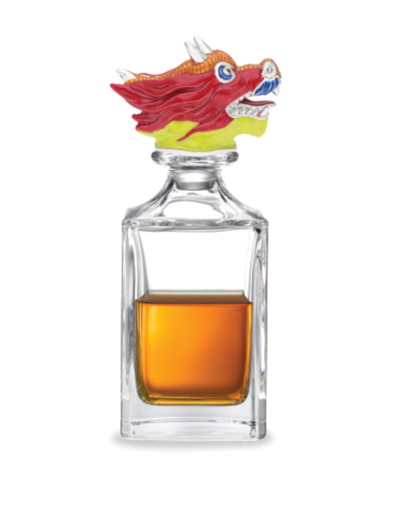 Deakin and Francis Enamel Dragon Head Decanter, Clear red OS