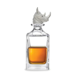 Deakin and Francis Rhino Head Decanter, Clear silver OS