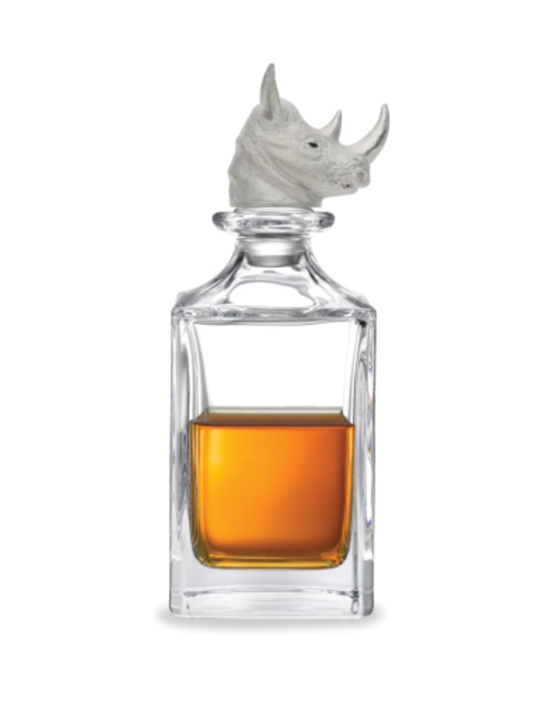 Deakin and Francis Rhino Head Decanter, Clear silver OS