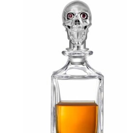 Deakin and Francis Polished Skull Head Crystal Decanter silver OS