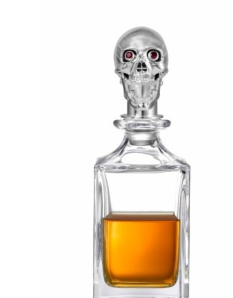 Deakin and Francis Polished Skull Head Crystal Decanter silver OS