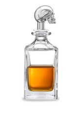 Deakin and Francis Polished Skull Head Crystal Decanter silver OS