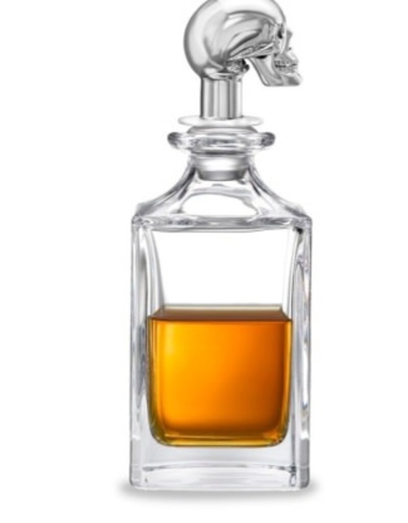 Deakin and Francis Polished Skull Head Crystal Decanter silver OS