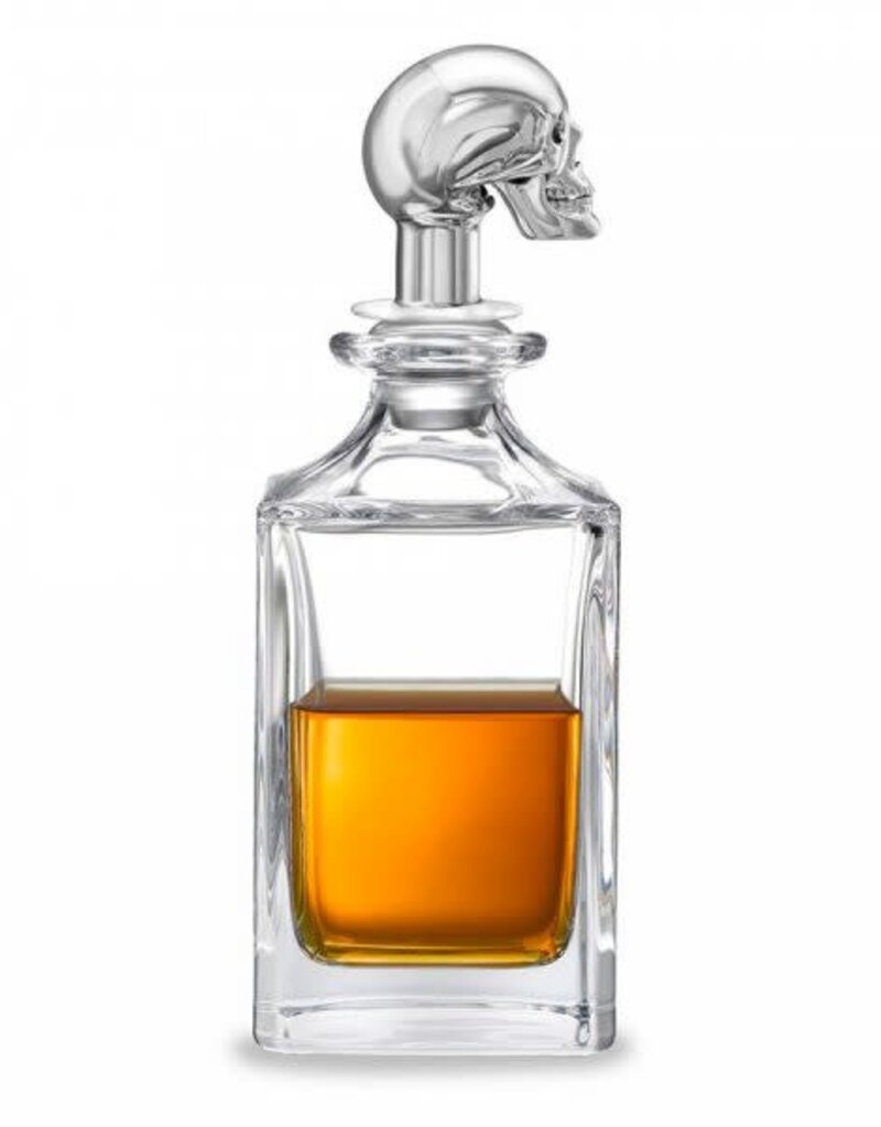 Deakin and Francis Polished Skull Head Crystal Decanter silver OS
