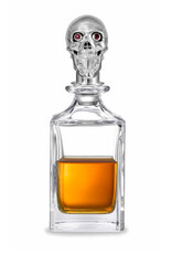Deakin and Francis Polished Skull Head Crystal Decanter silver OS