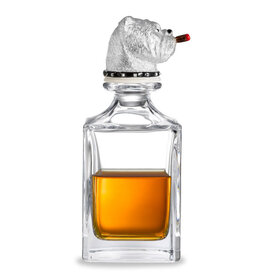 Deakin and Francis Bulldog Crystal Decanter silver OS